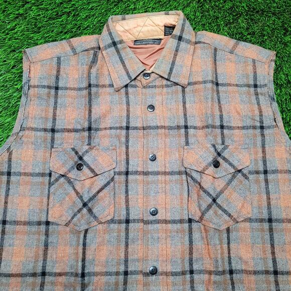 VTG 90s Grunge Plaid Flannel Shacket Mens XL Oversized Baggy (Fits 2XL) - Picture 2 of 6
